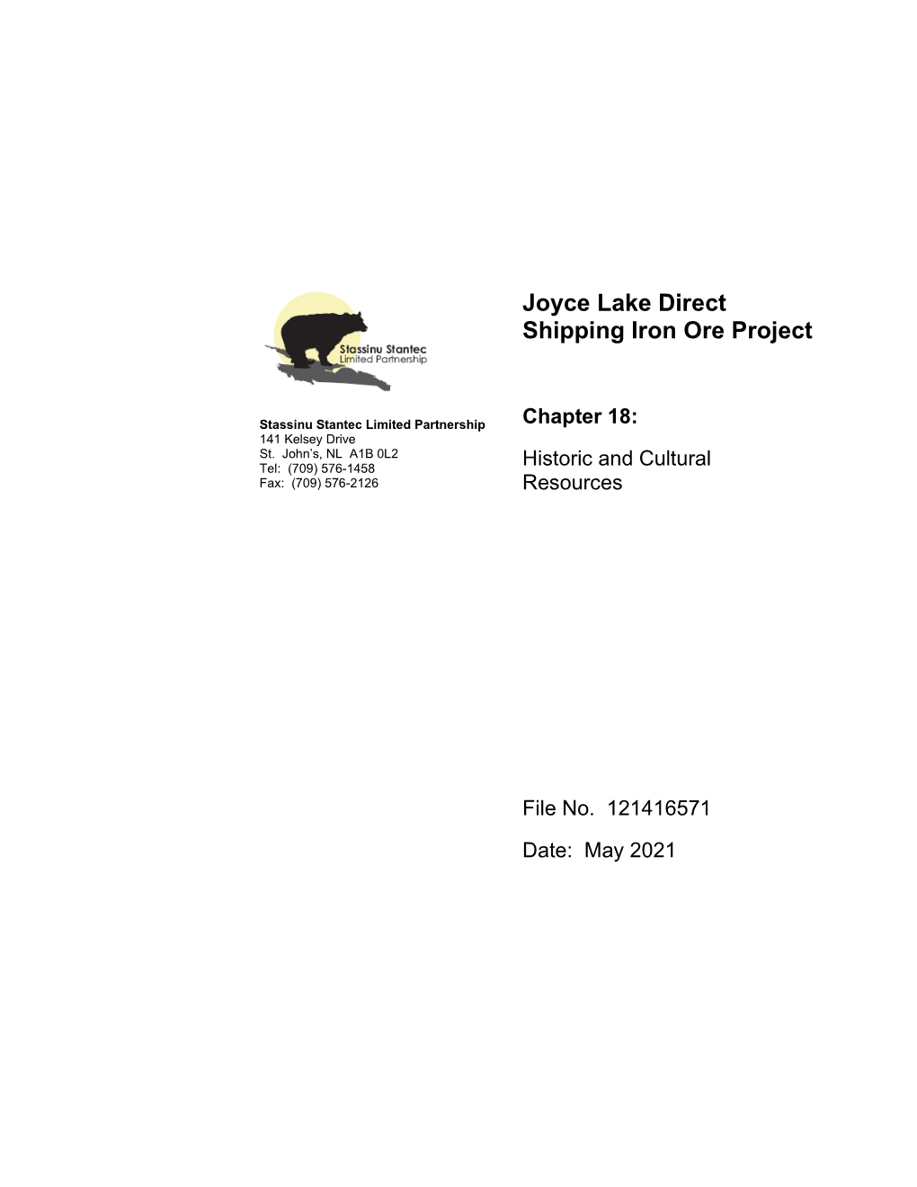 JOYCE LAKE DIRECT SHIPPING IRON ORE PROJECT: Environmental Impact Statement