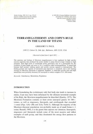 Terramegathermy and Cope's Rule in the Land of Titans