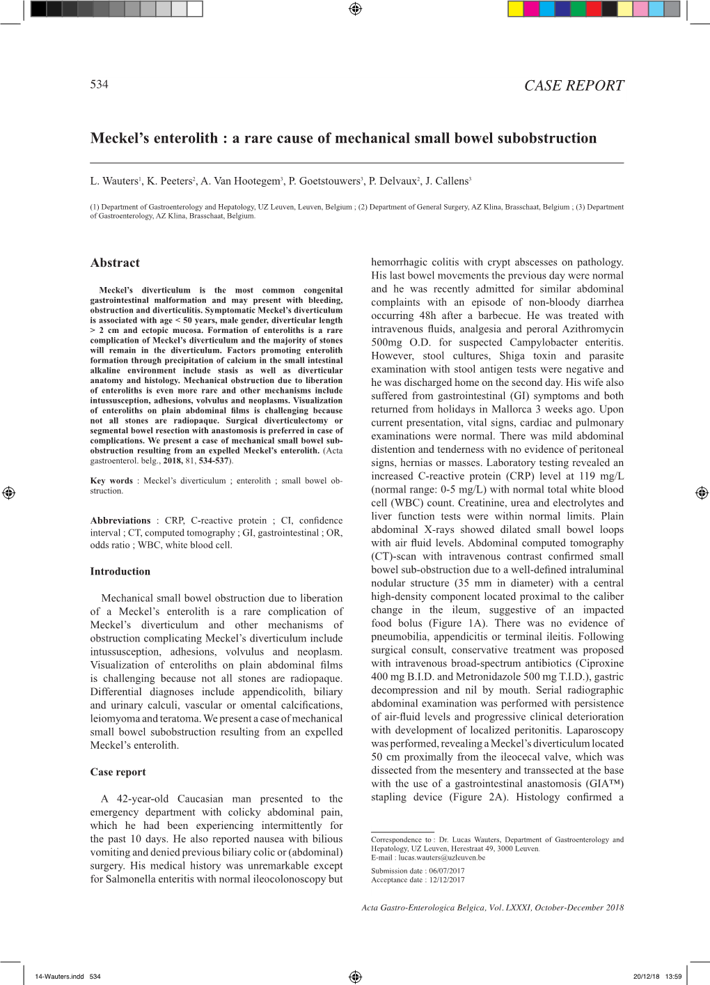 Meckel's Enterolith : a Rare Cause of Mechanical Small Bowel