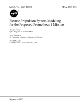 Electric Propulsion System Modeling for the Proposed Prometheus 1 Mission