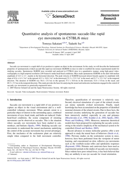 Quantitative Analysis of Spontaneous Saccade-Like Rapid Eye Movements