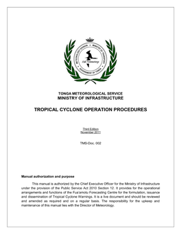 Tropical Cyclone Operation Procedures
