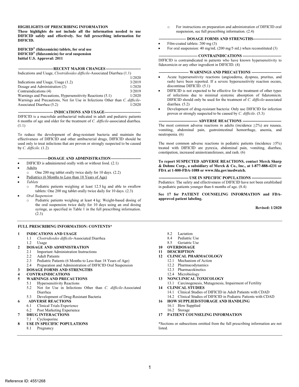 DIFICID® (Fidaxomicin)