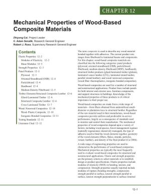 Mechanical Properties of Wood-Based Composite Materials