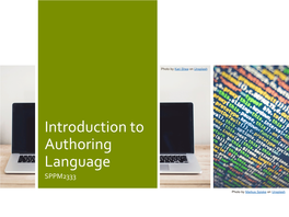 Introduction to Authoring Language SPPM2333