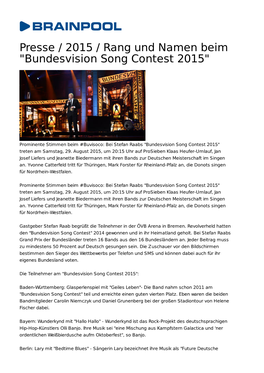 Bundesvision Song Contest 2015"
