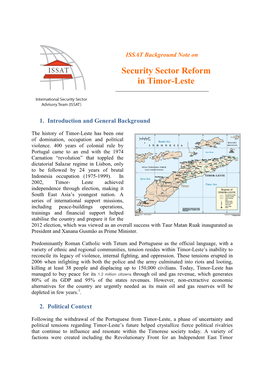 Security Sector Reform in Timor-Leste ______