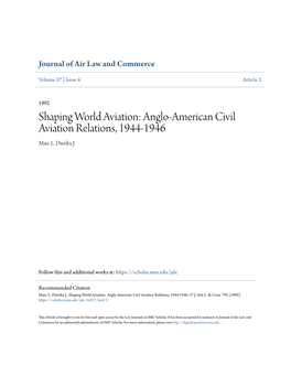 Anglo-American Civil Aviation Relations, 1944-1946 Marc L