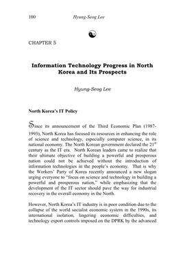 Information Technology Progress in North Korea and Its Prospects