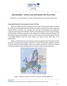 Intermodality - Serbia As the Hinterland of the Port of Bar