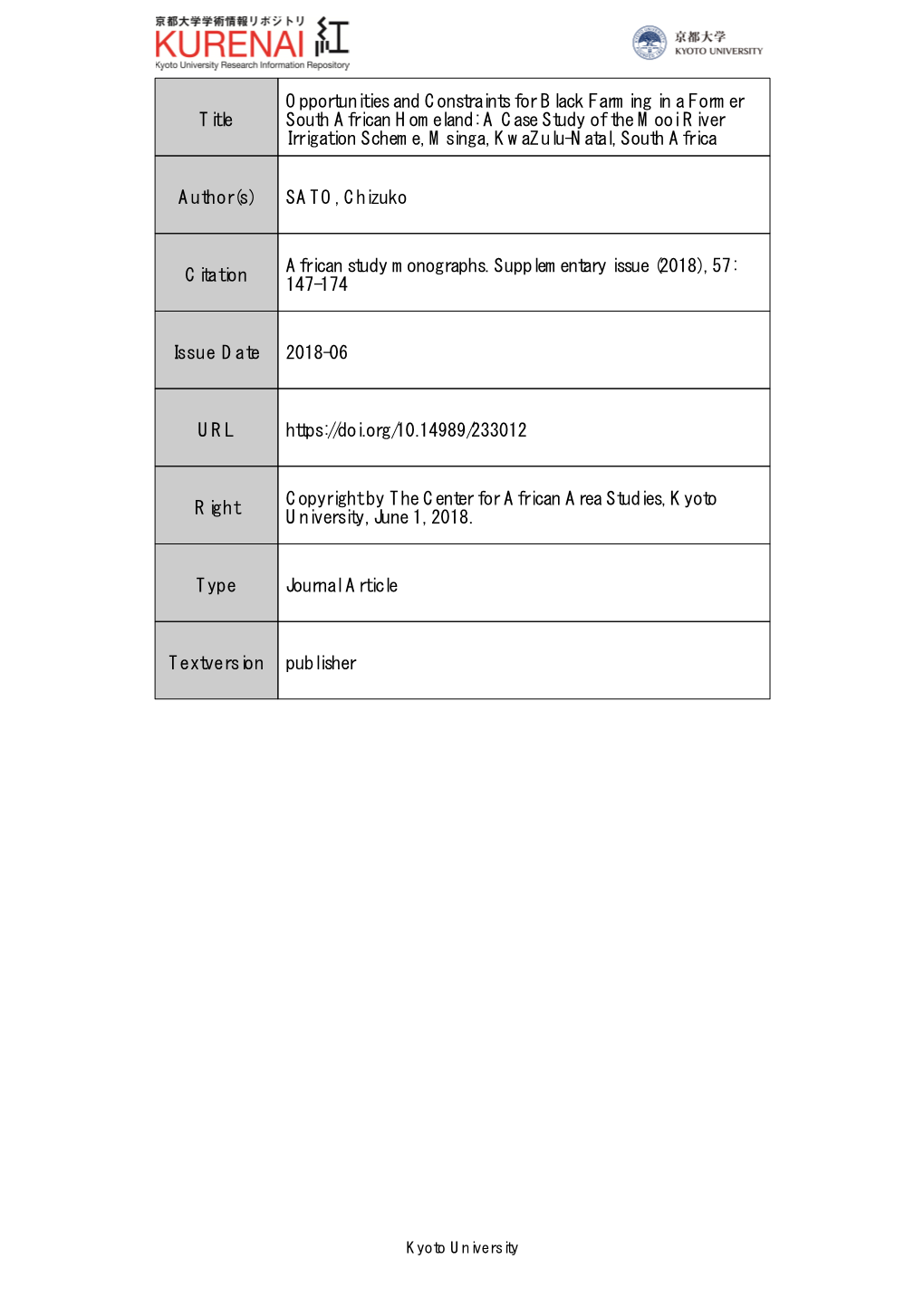 Title Opportunities and Constraints for Black Farming in a Former South