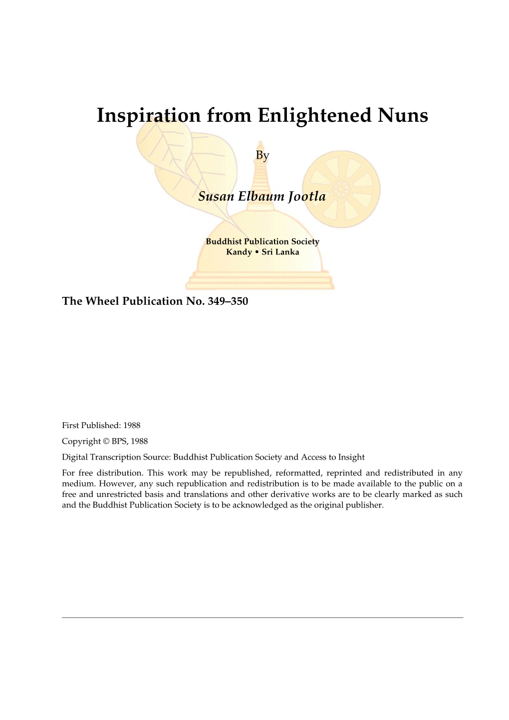 Inspiration from Enlightened Nuns
