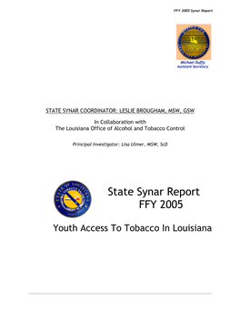 State Synar Report FFY 2005