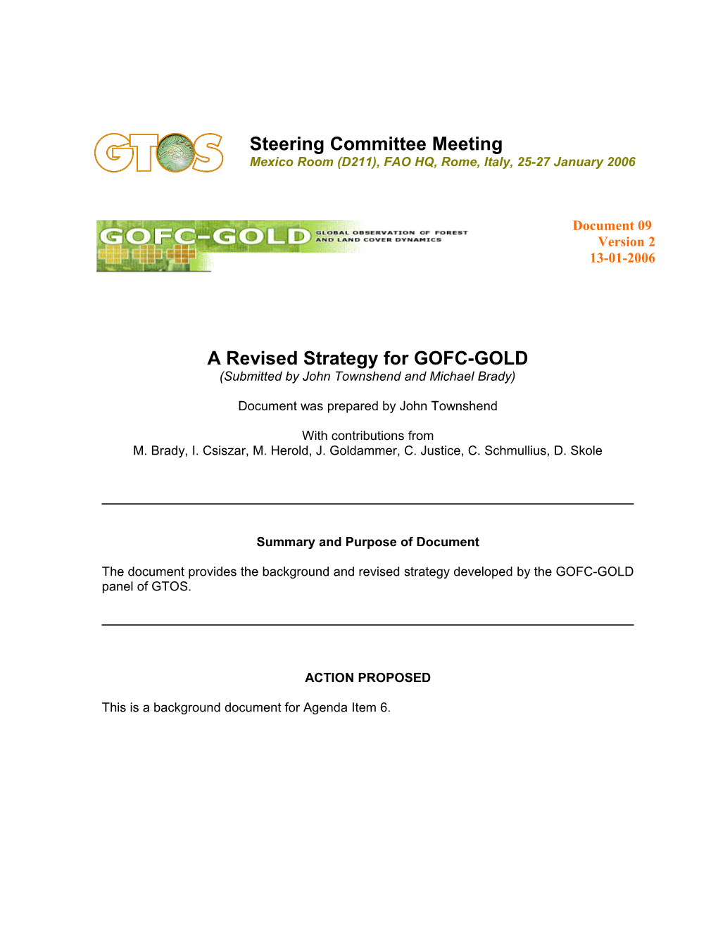 GOFC/GOLD Strategy