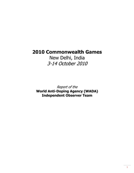 2010 Commonwealth Games New Delhi, India 3-14 October 2010