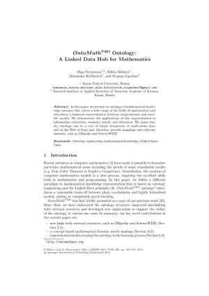 Ontomathp RO Ontology: a Linked Data Hub for Mathematics