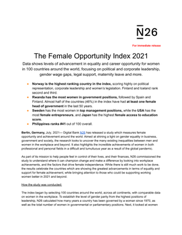 Female Opportunity Index