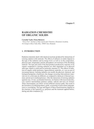 Radiation Chemistry of Organic Solids