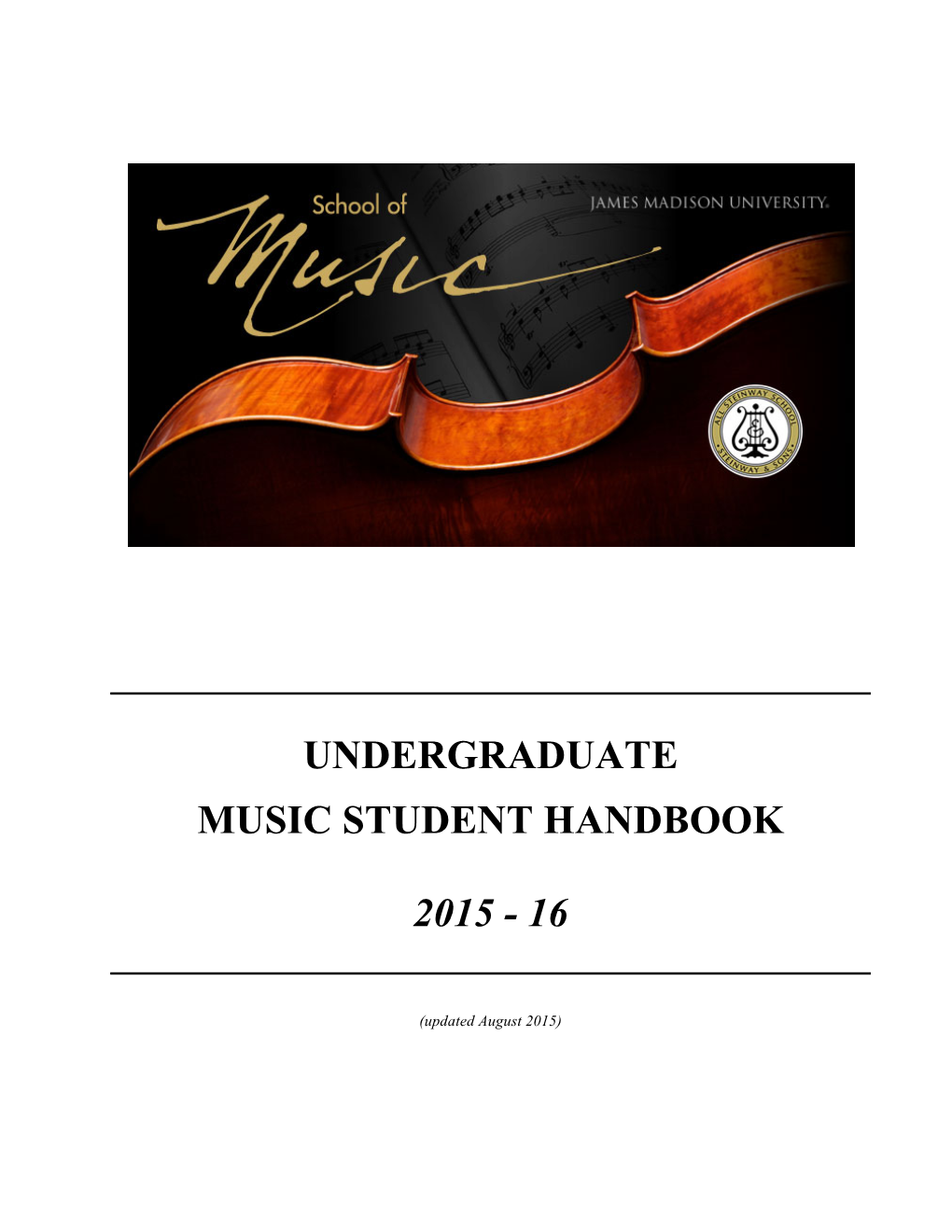 Undergraduate Music Student Handbook 2015