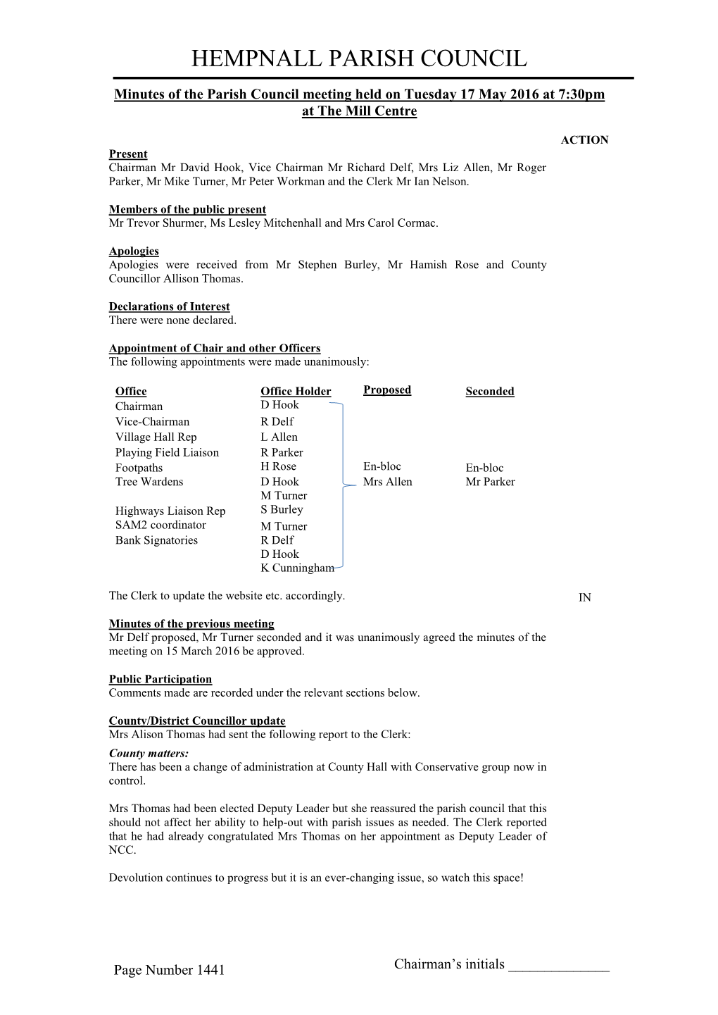 Hempnall Parish Council