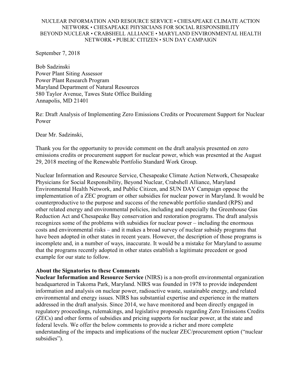 Nuclear ZEC Comments NIRS-CCAN-CPSR, Etal