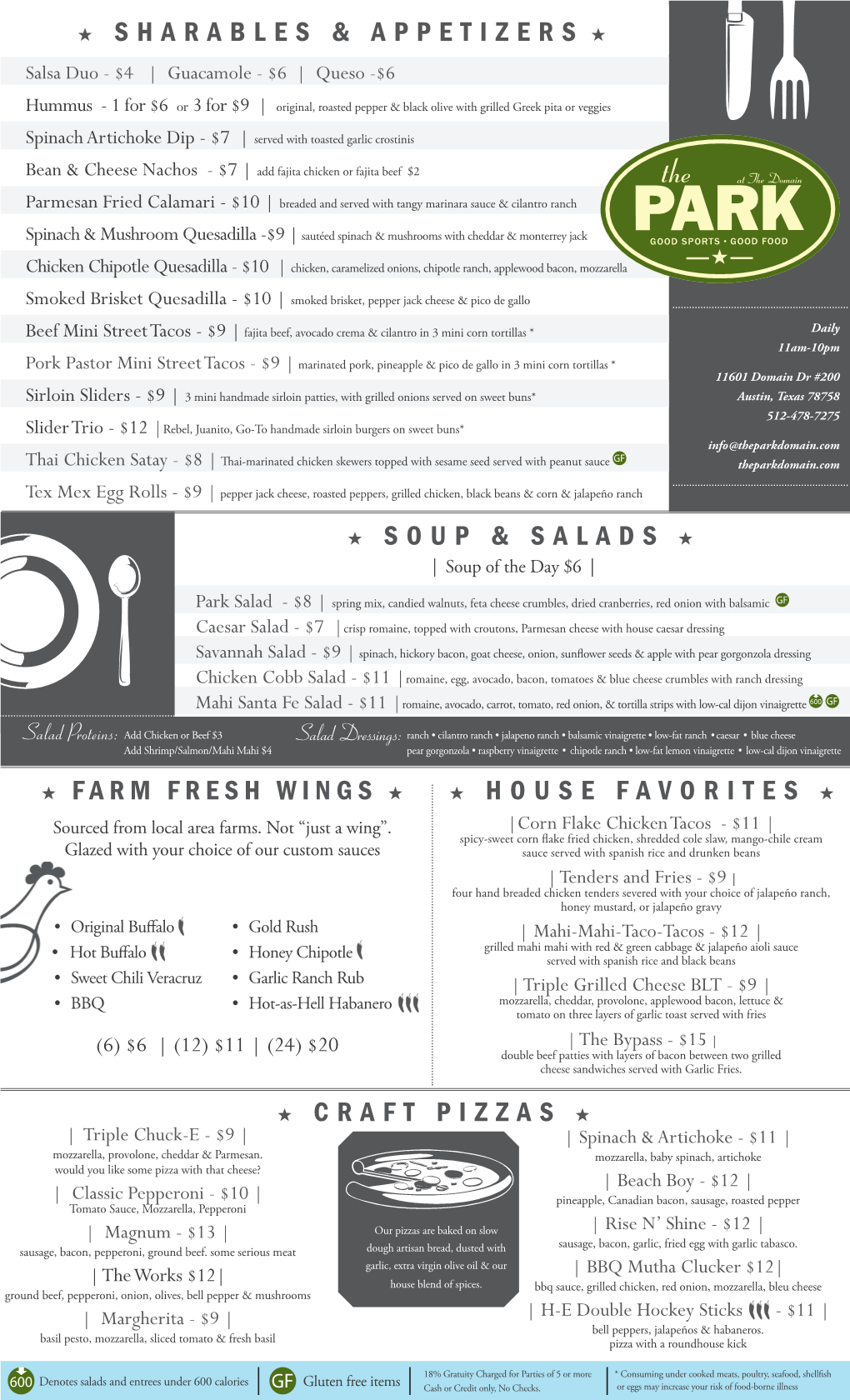 Sharables & Appetizers Soup & Salads Farm Fresh Wings