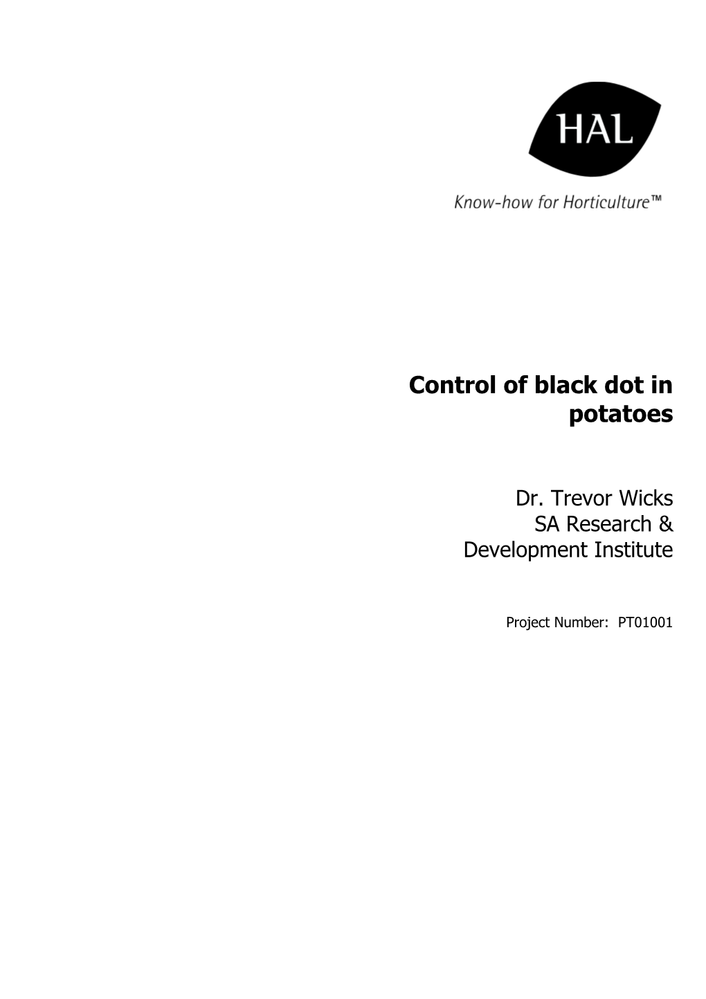 Control of Black Dot in Potatoes
