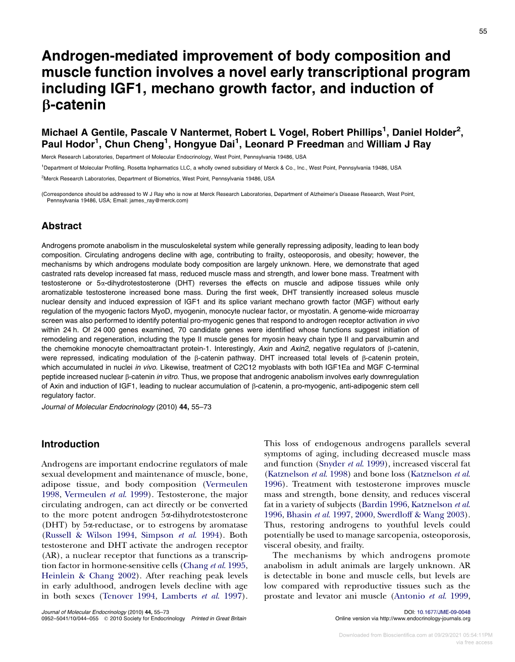 Androgen-Mediated Improvement of Body Composition and Muscle