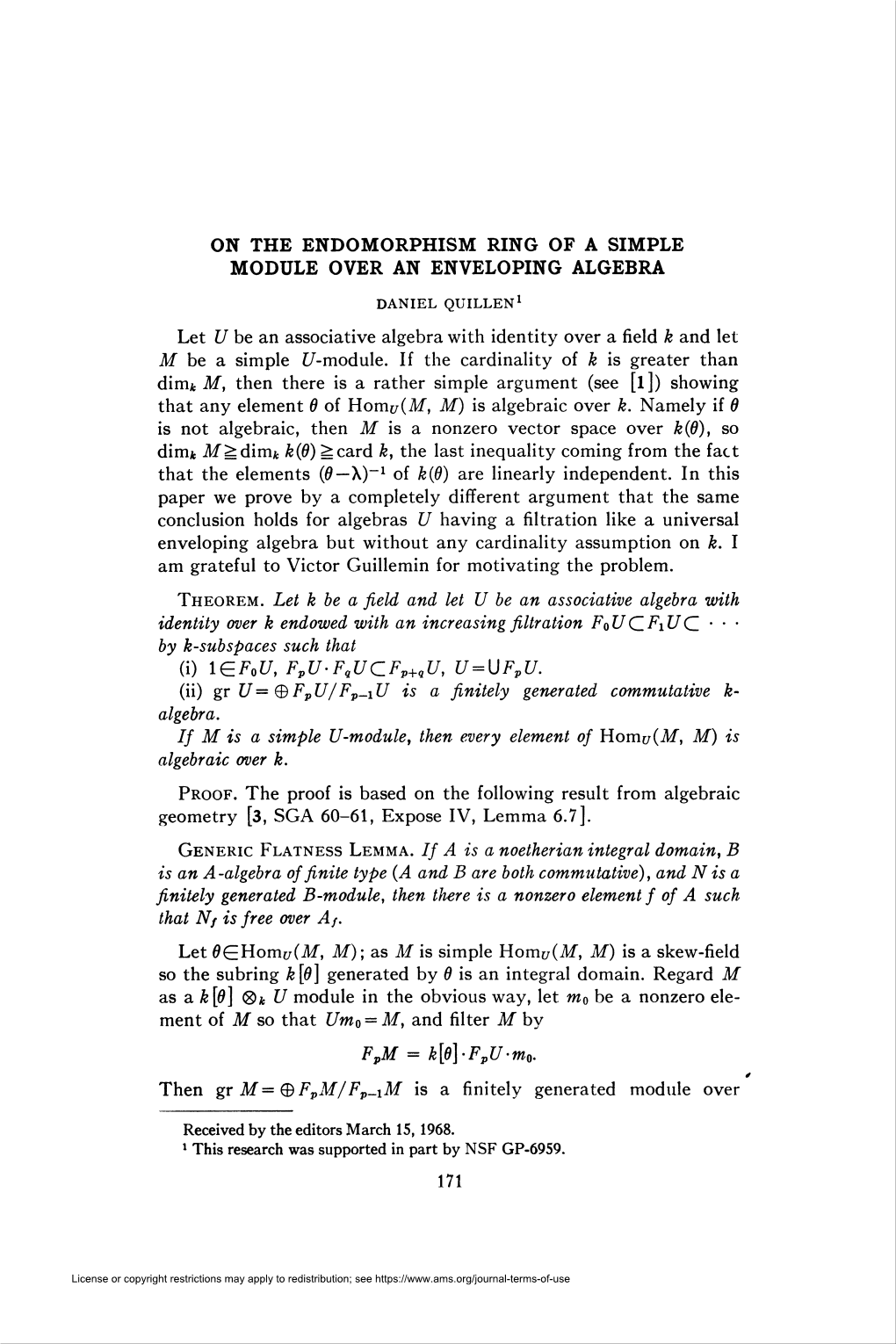 Module Over an Enveloping Algebra