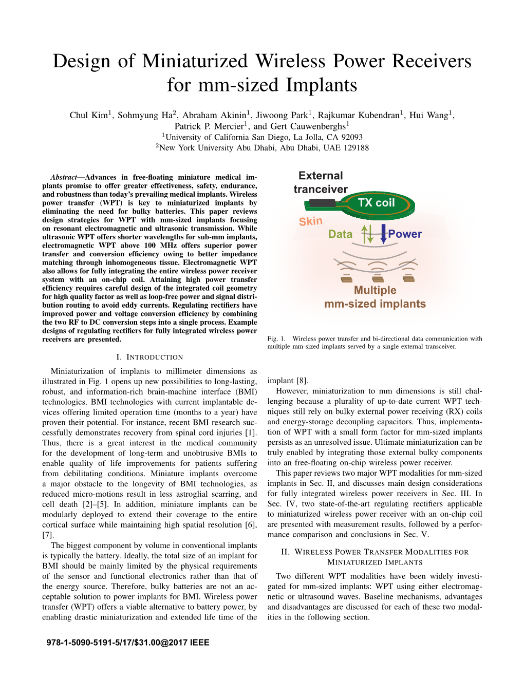 Design of Miniaturized Wireless Power Receivers for Mm-Sized Implants