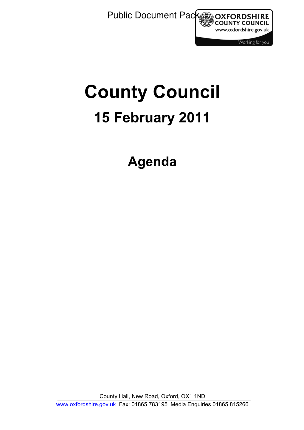 Agenda Reports Pack (Public) 15/02/2011, 10.00