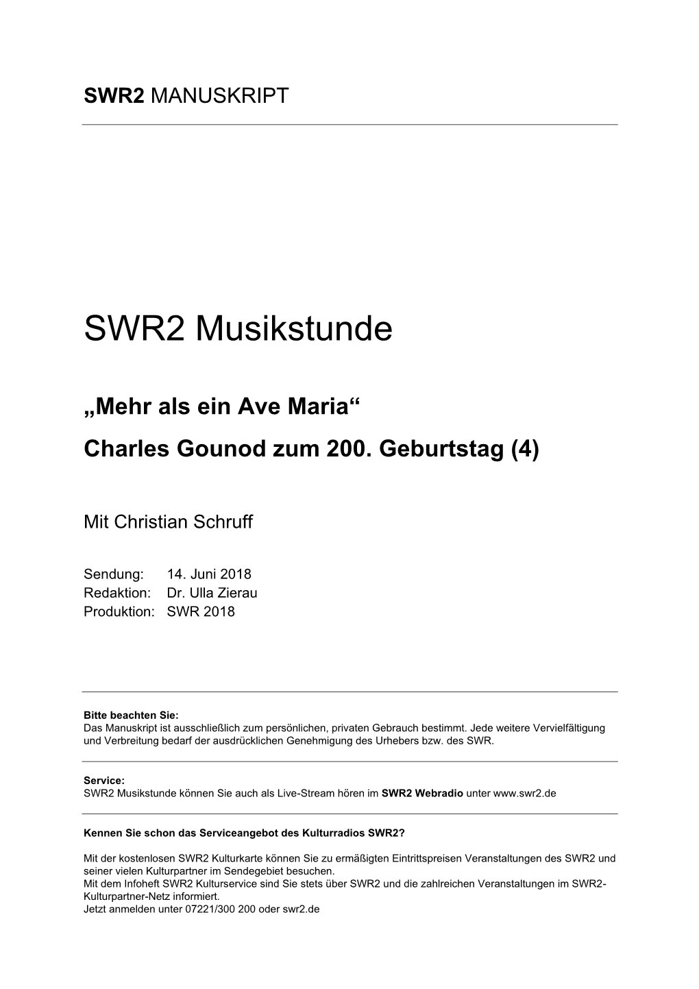 SWR2 Musikstunde