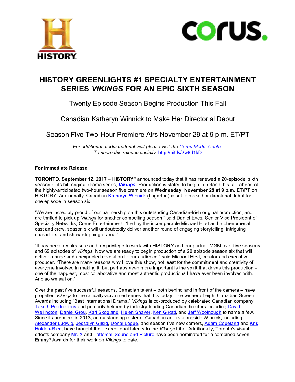 History Greenlights #1 Specialty Entertainment Series Vikings for an Epic Sixth Season