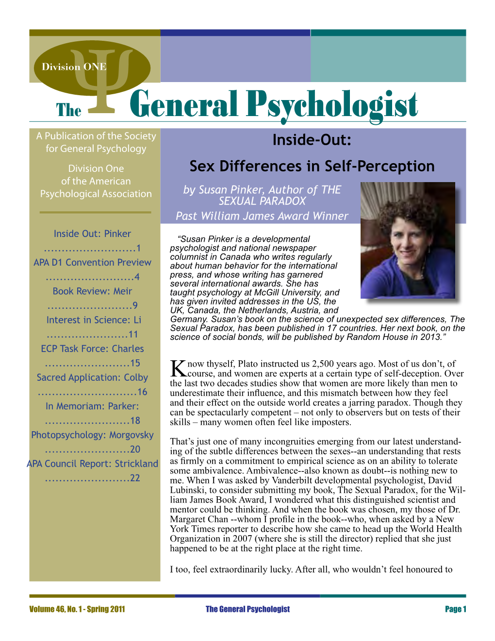 Sex Differences in Self-Perception