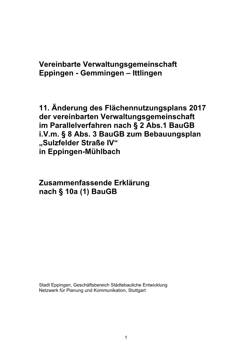 Vereinbarte Verwaltungsgemeinschaft Eppingen - Gemmingen – Ittlingen