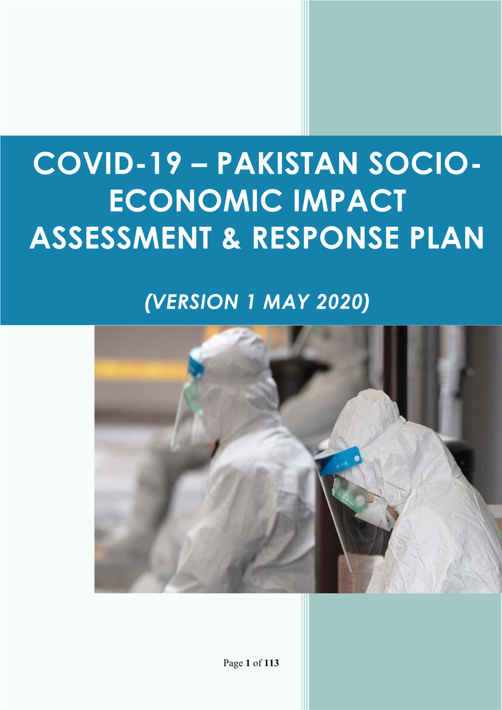 Covid-19 –Pakistan Socio-Economic Impact Assessment & Response Plan