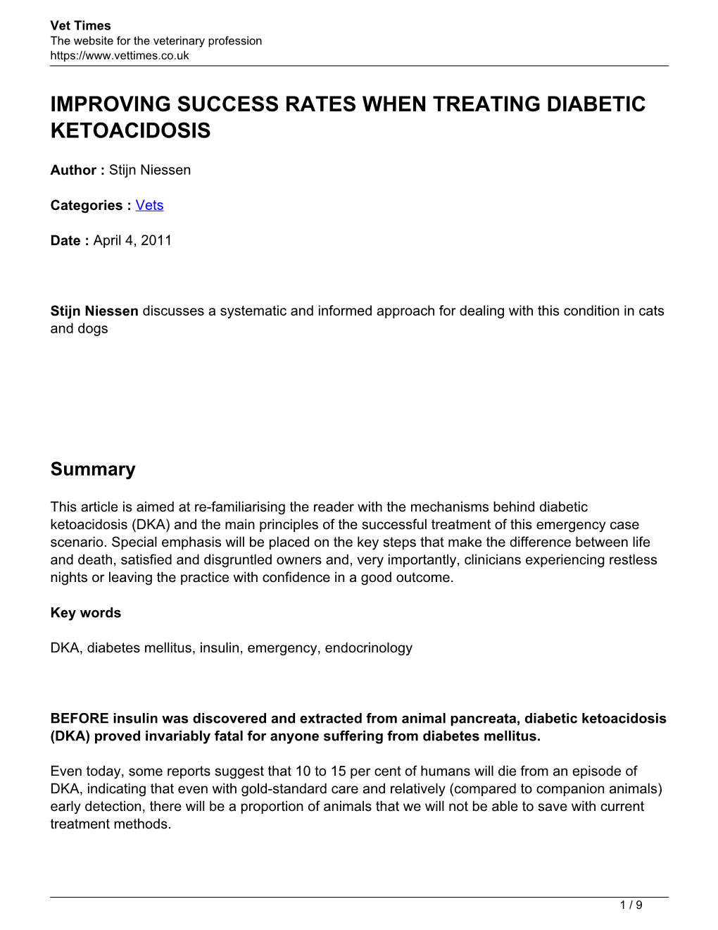 Improving Success Rates When Treating Diabetic Ketoacidosis