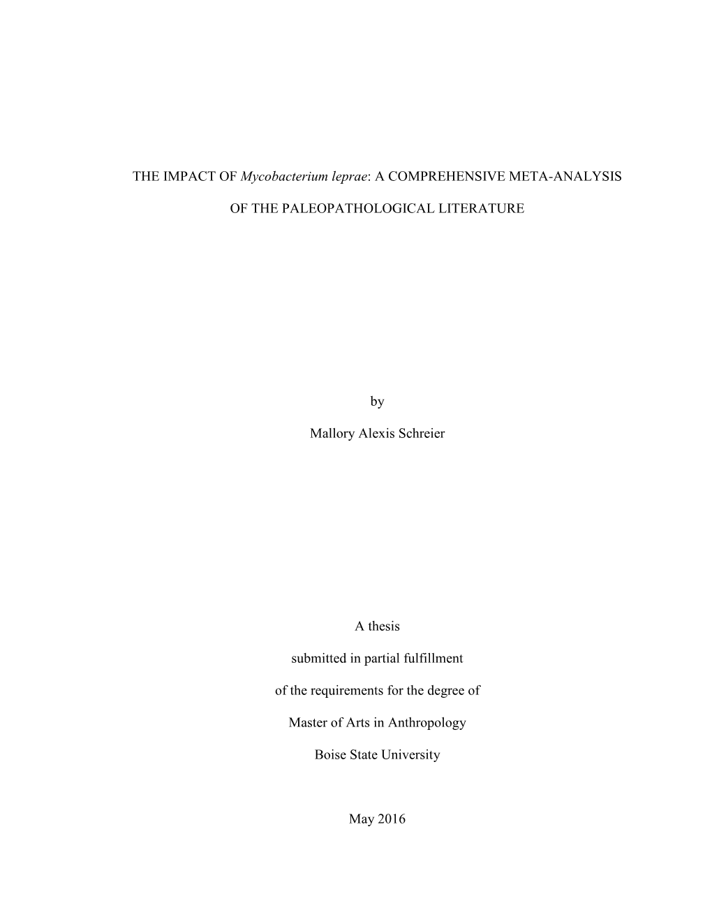 The Impact of Mycobacterium Leprae: a Comprehensive Meta-Analysis of the Paleopathological Literature