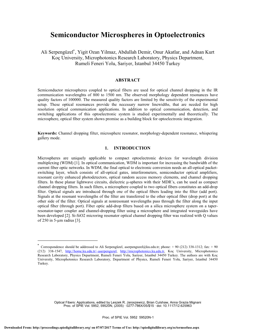 Semiconductor Microspheres in Optoelectronics