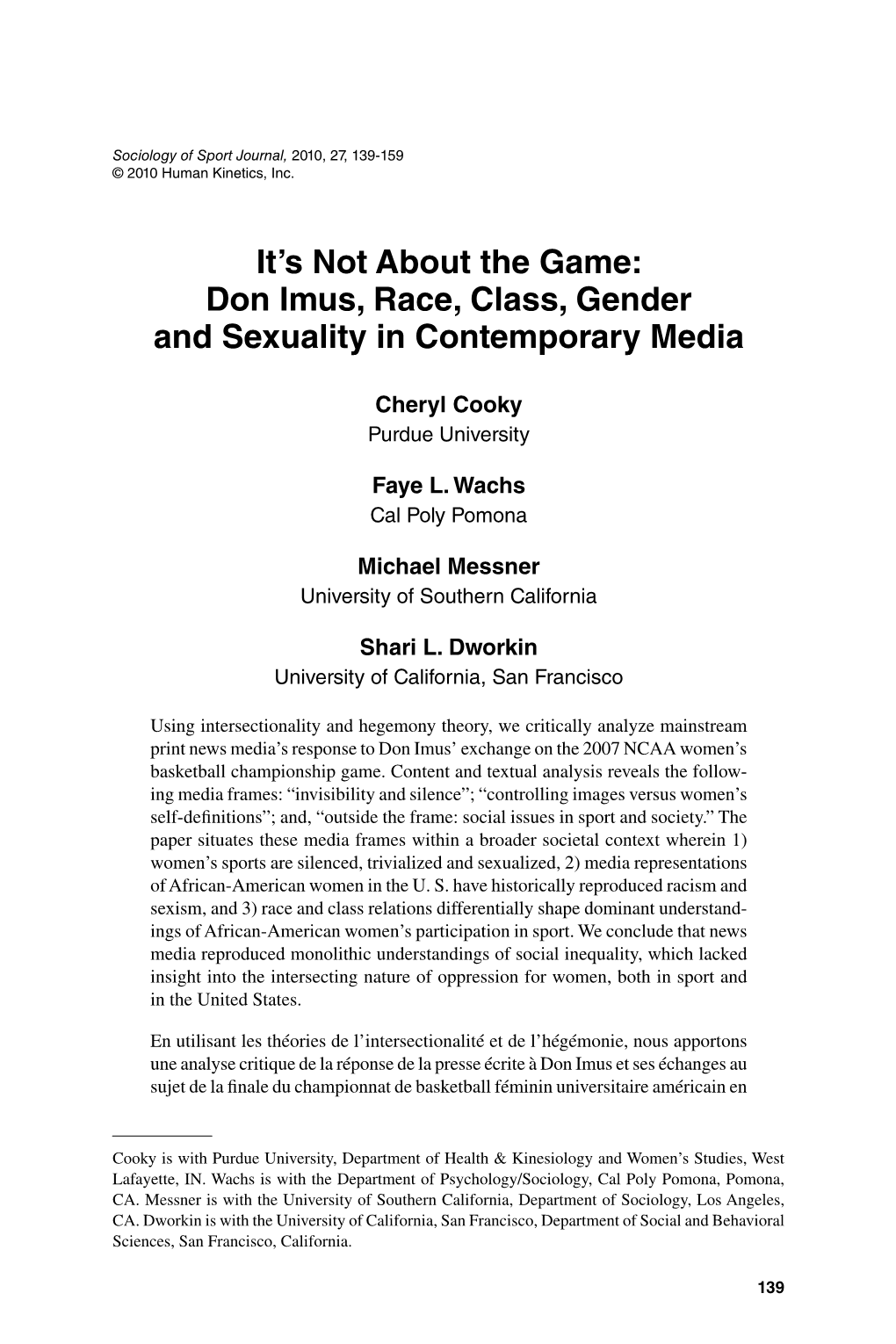 It's Not About the Game: Don Imus, Race, Class, Gender and Sexuality