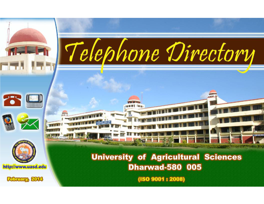 Telephone Directory Also Available on UAS, Dharwad Website