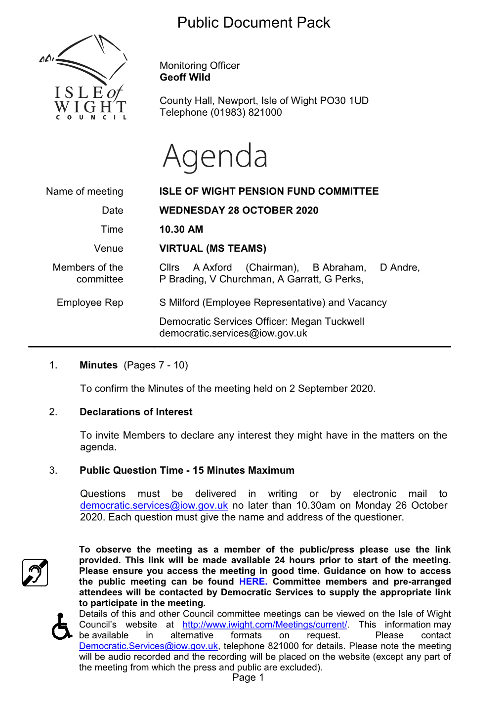 (Public Pack)Agenda Document for Isle of Wight Pension Fund