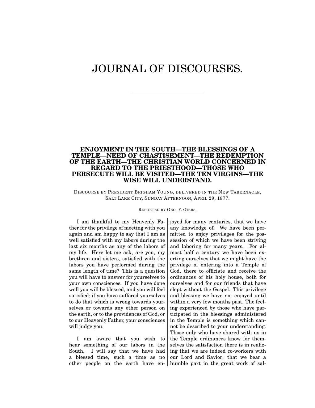 Journal of Discourses