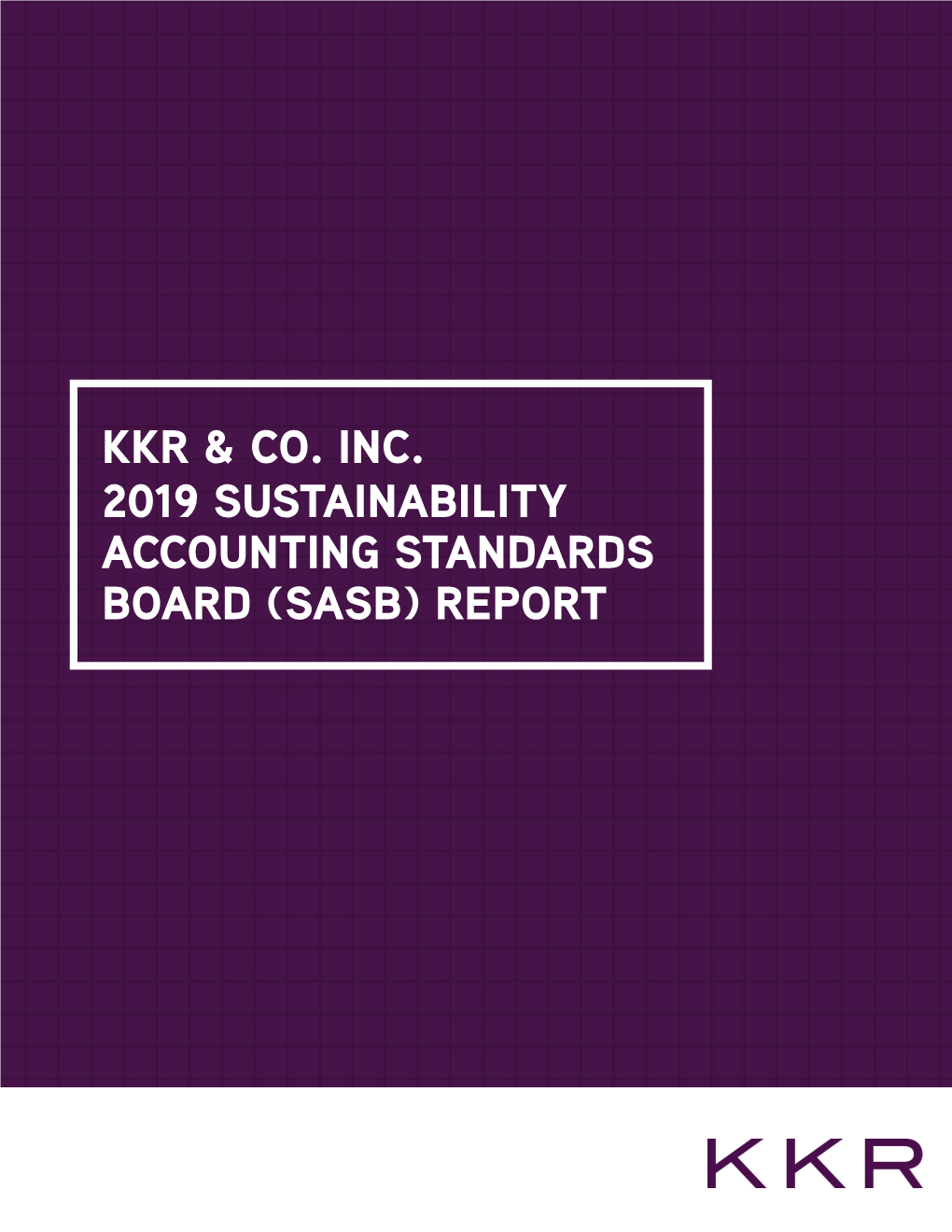 (SASB) REPORT KKR & Co