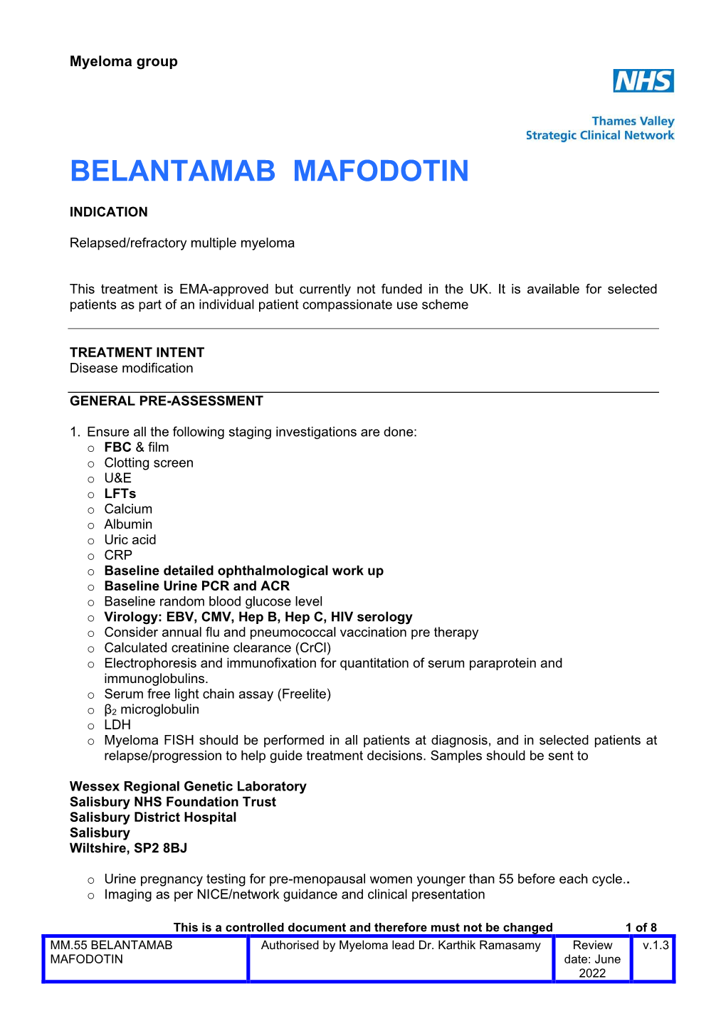 Belantamab Mafodotin