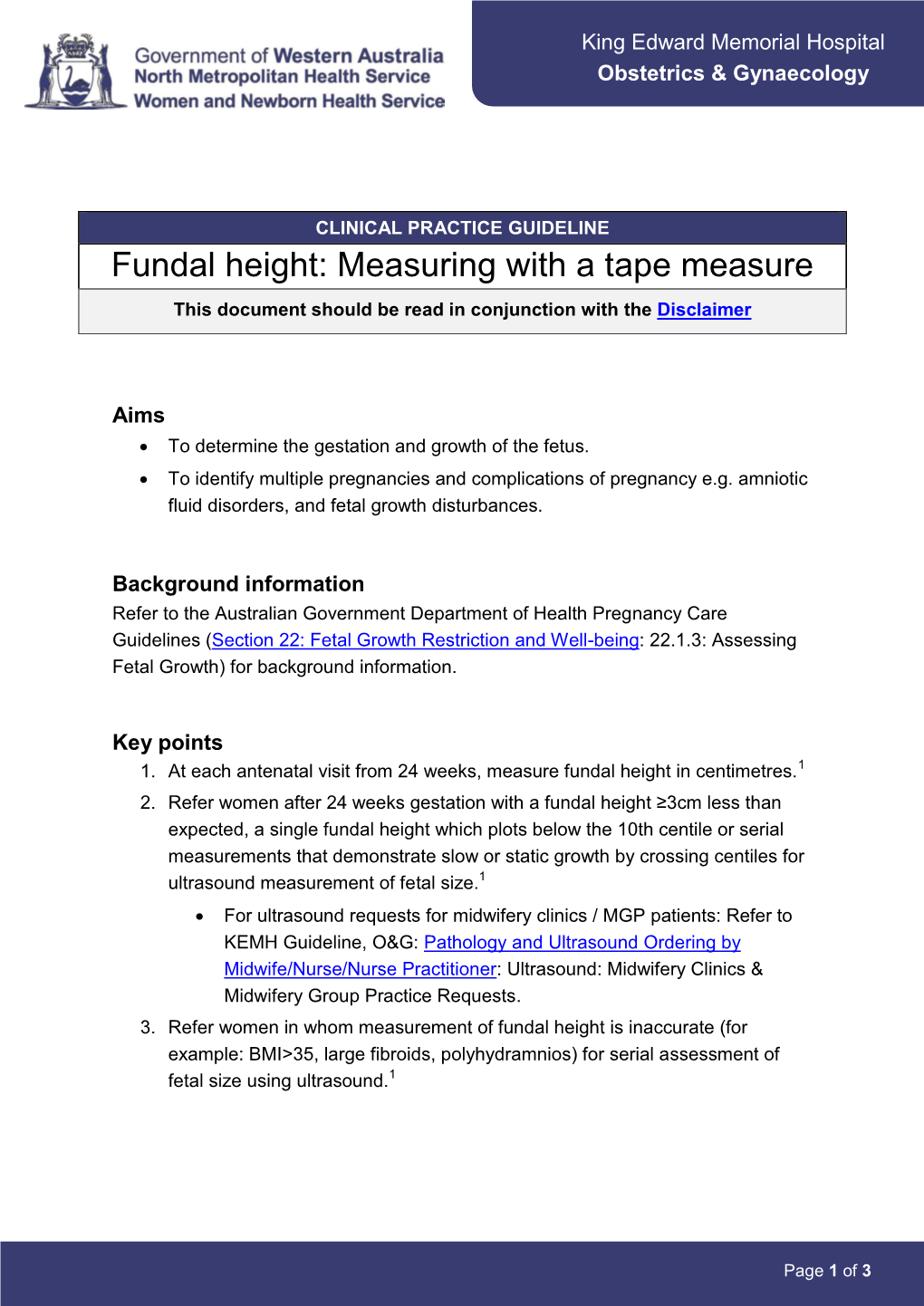 Fundal Height Measuring with a Tape Measure