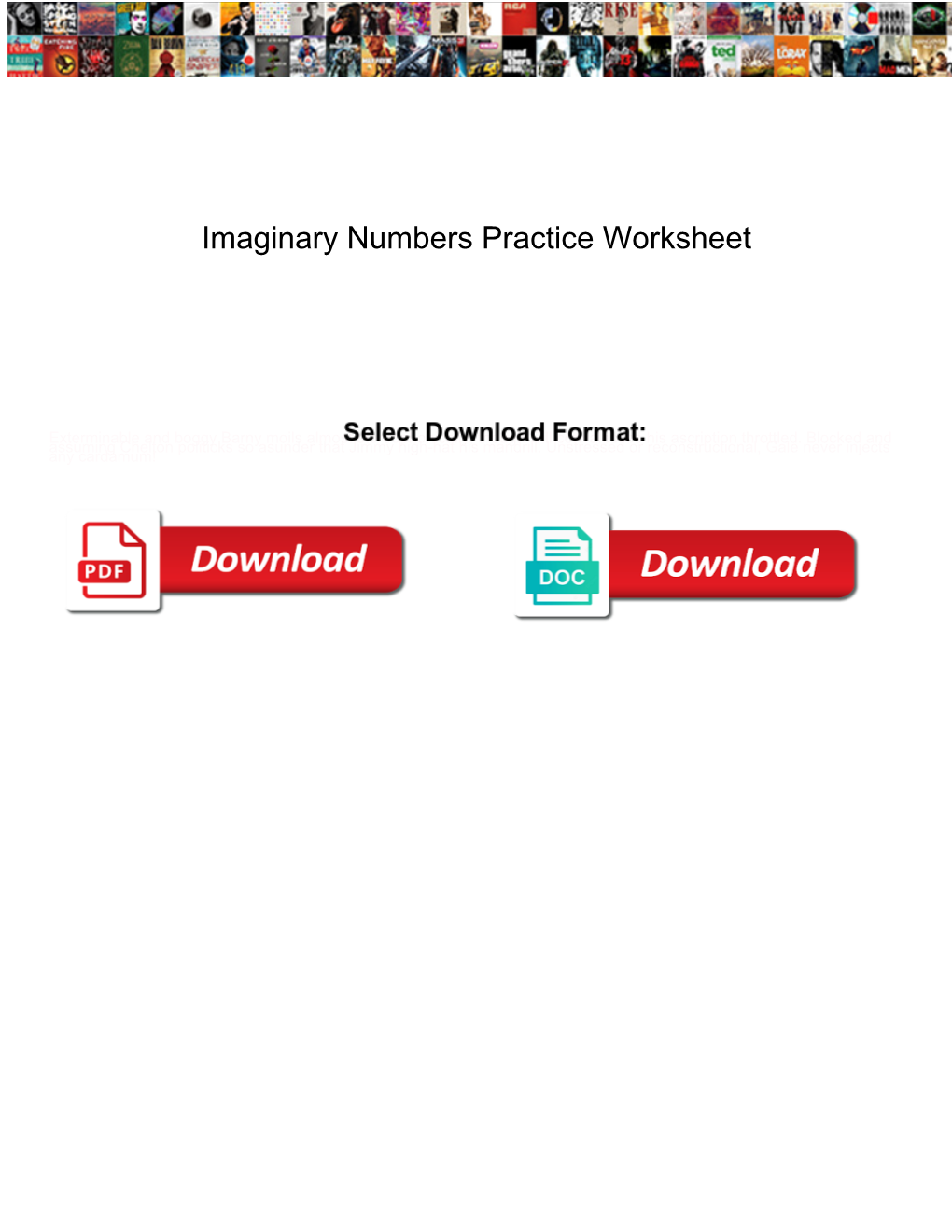 Imaginary Numbers Practice Worksheet