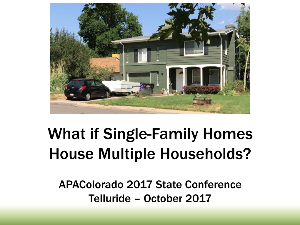 What If Single-Family Homes House Multiple Households?