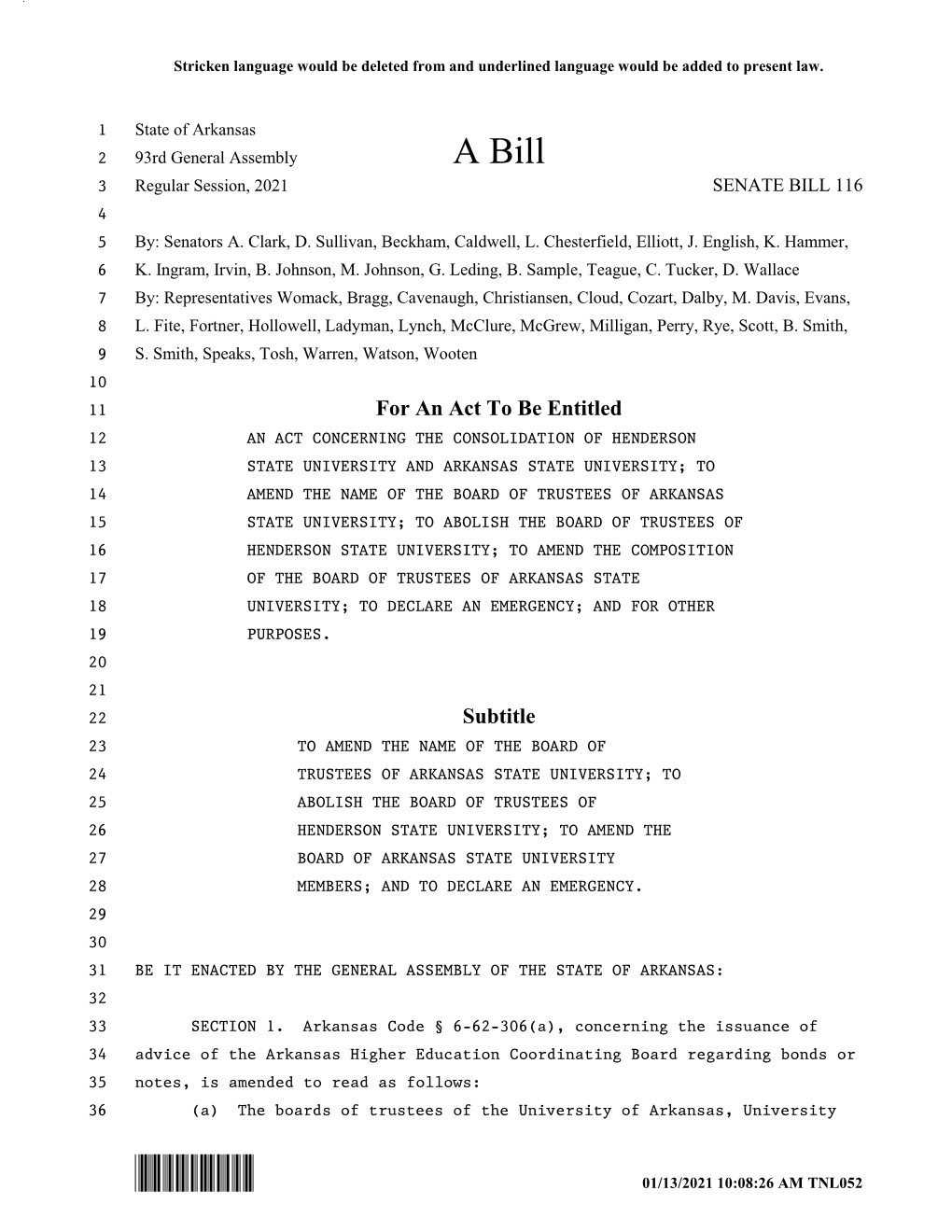 Bill Drafting Template