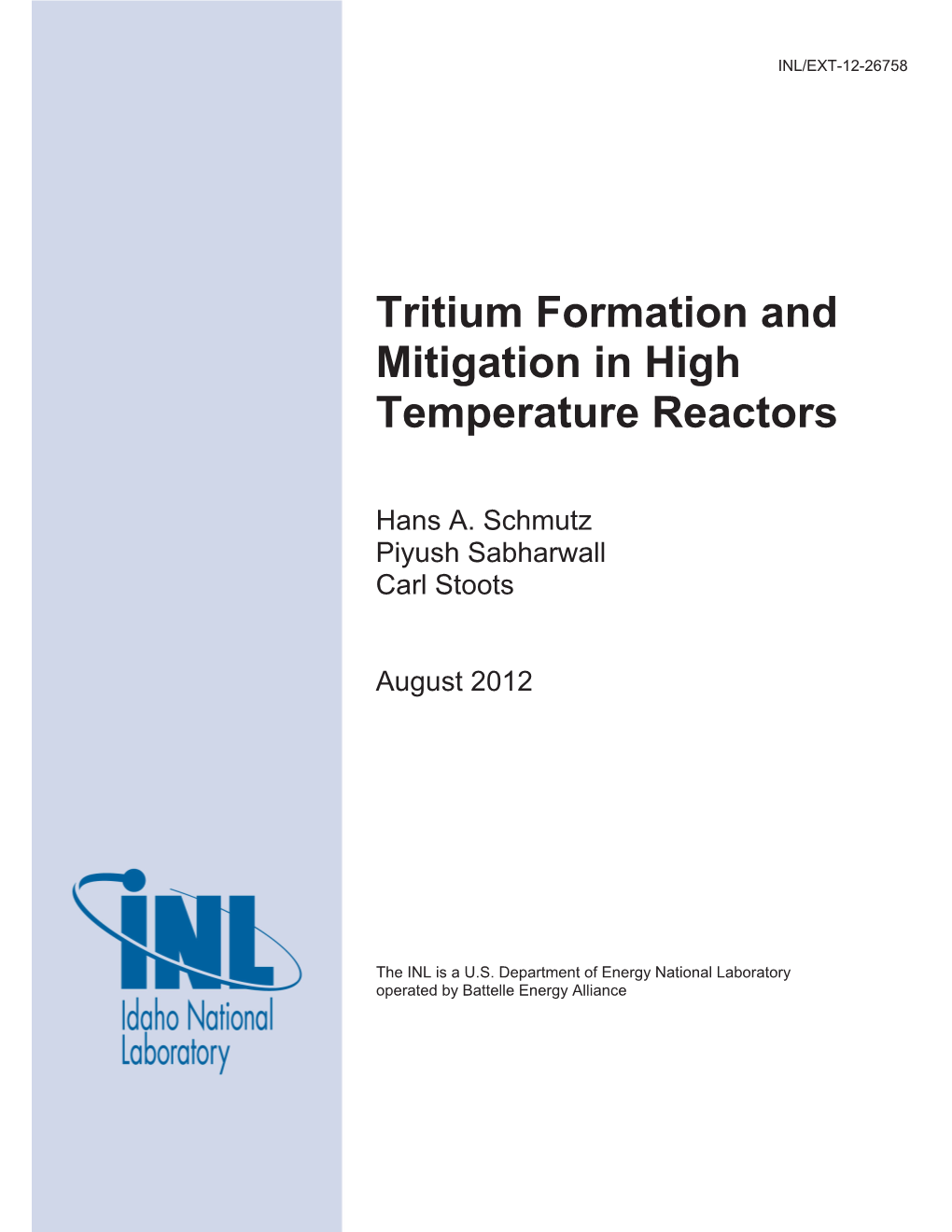 Tritium Formation and Mitigation in High Temperature Reactors